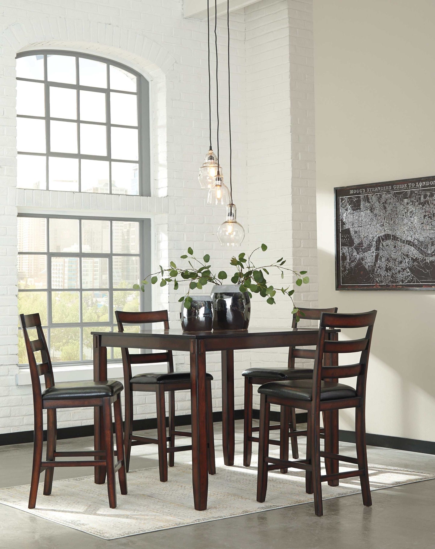 Coviar Brown Counter Height Dining Room Set (Set of 5)