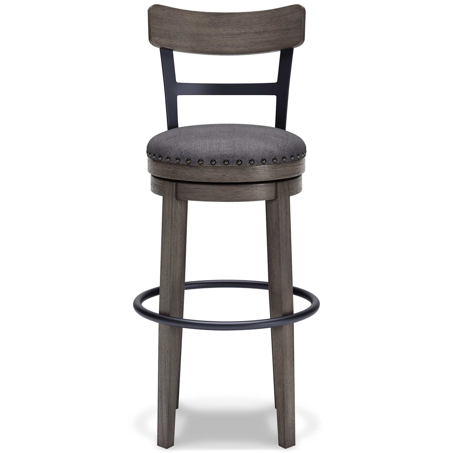 Caitbrook Gray Swivel Bar Height Bar Chair / 1pc