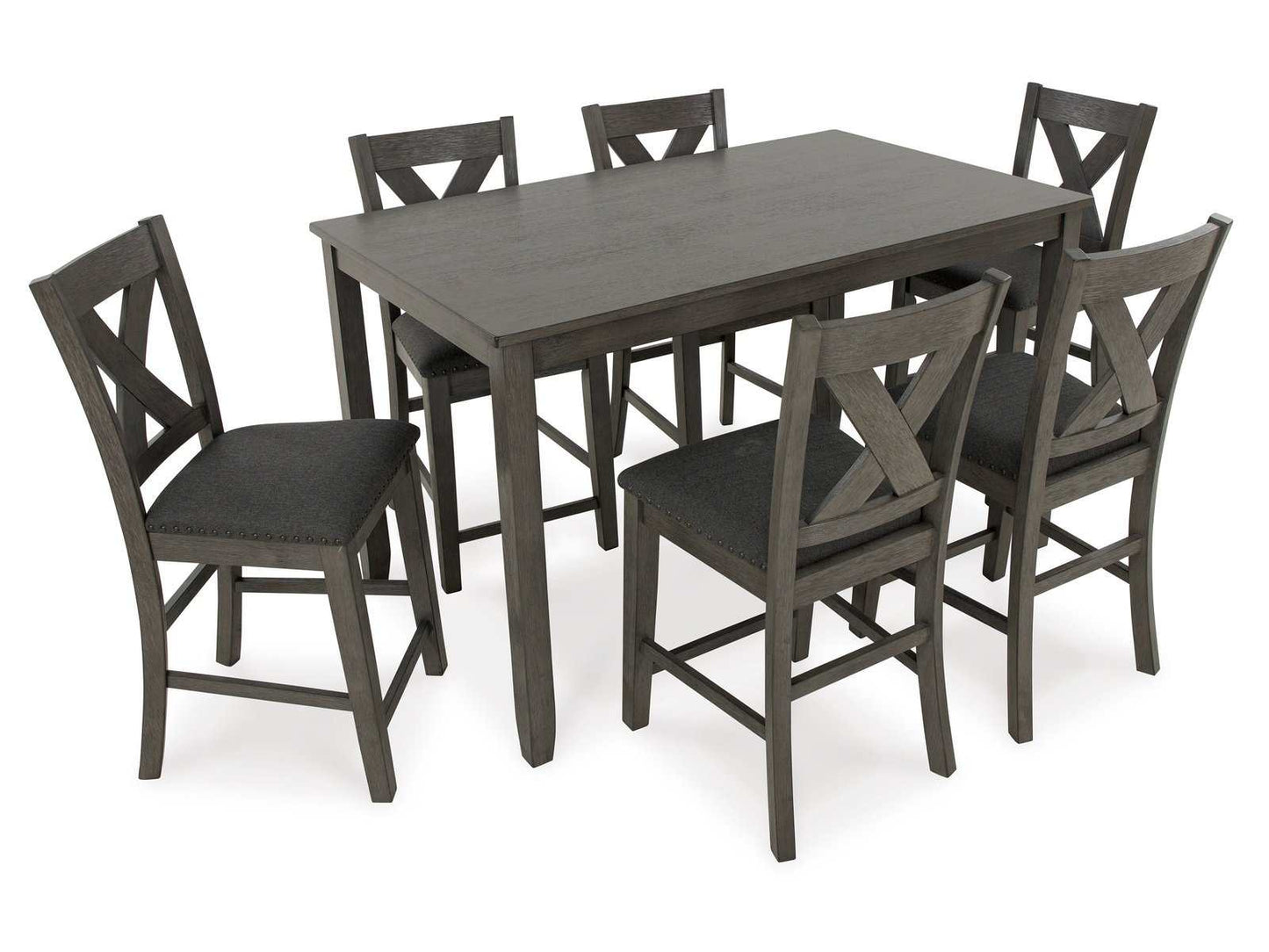 Caitbrook Gray Counter Height Dining Room Set / (Set of 7)