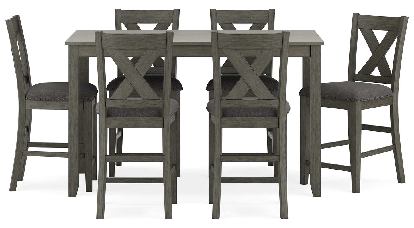 Caitbrook Gray Counter Height Dining Room Set / (Set of 7)