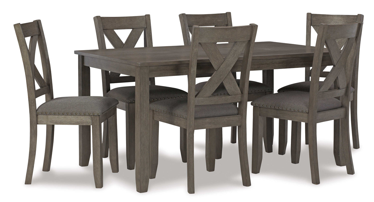 Caitbrook Gray Dining Room Set / (Set of 7)