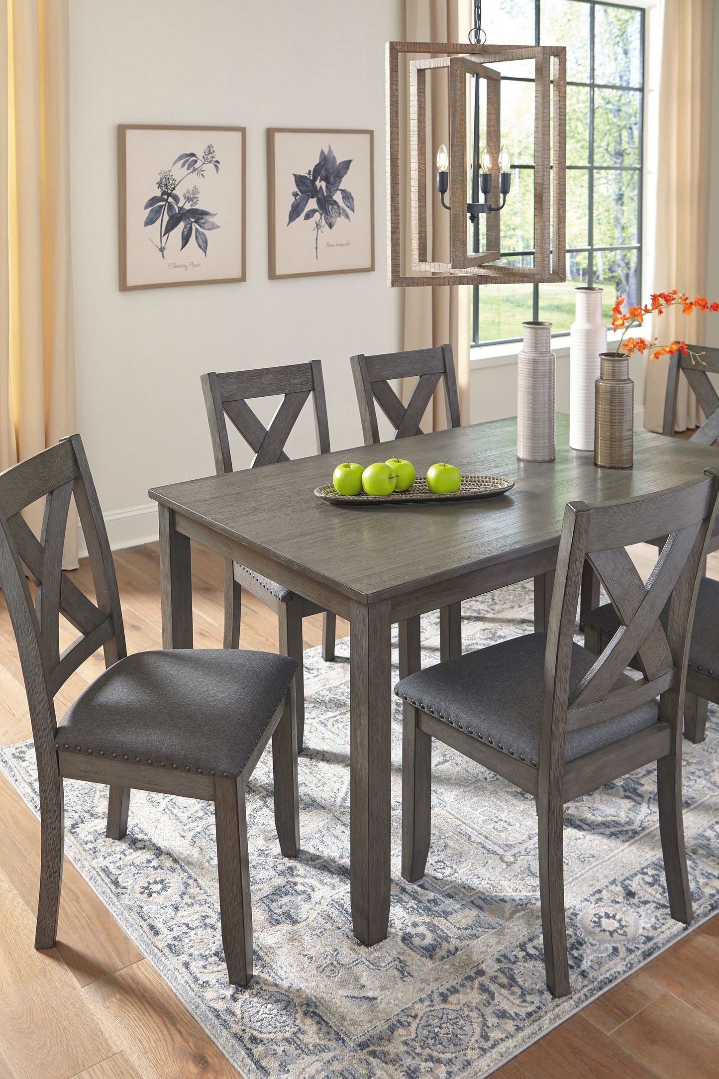 Caitbrook Gray Dining Room Set / (Set of 7)