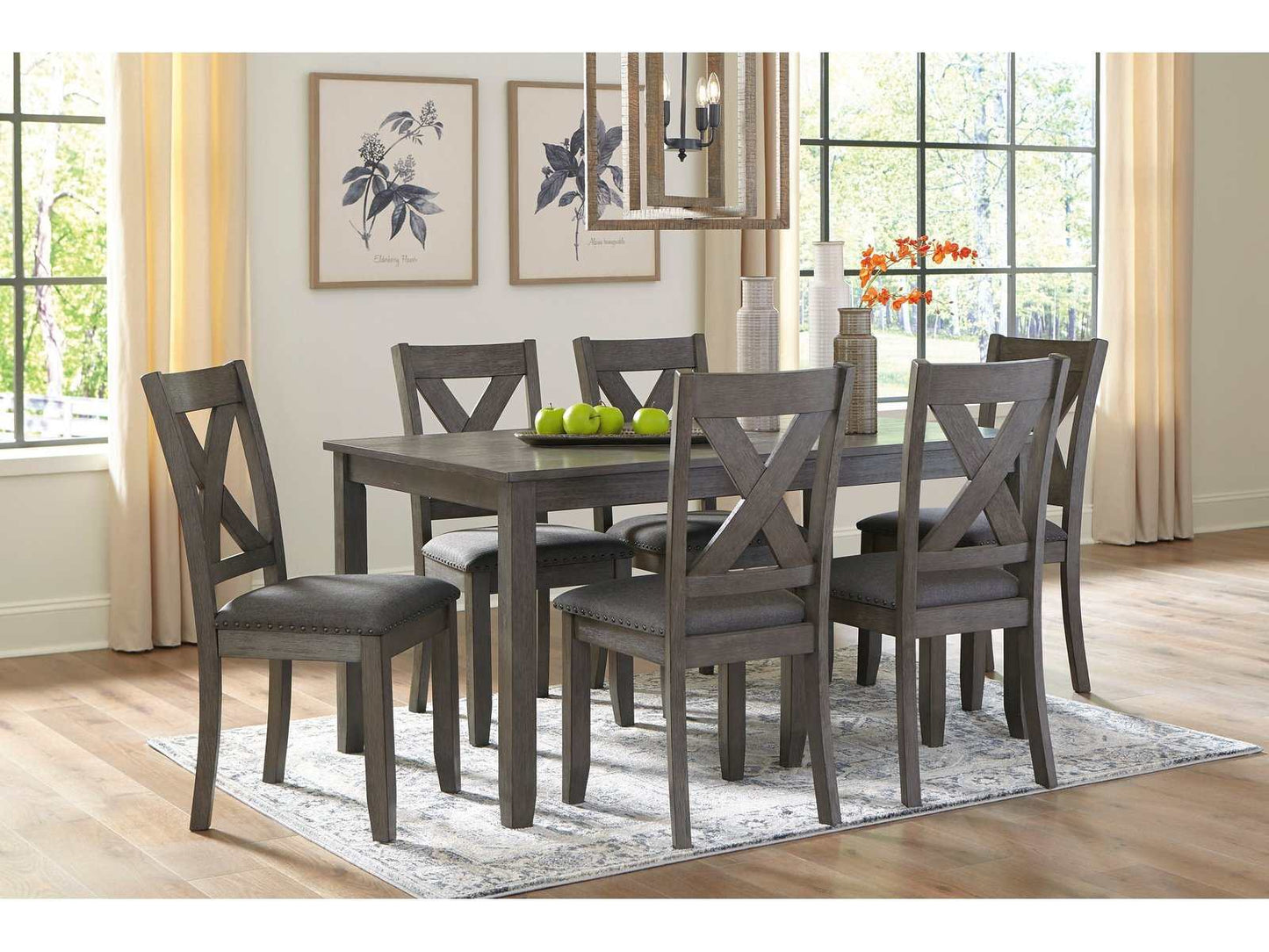 Caitbrook Gray Dining Room Set / (Set of 7)