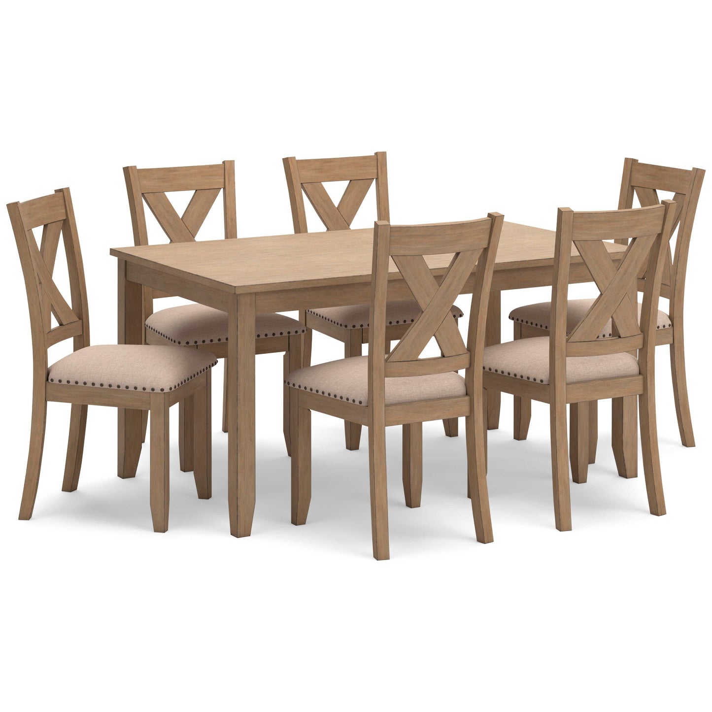 Sanbriar Light Brown Dining Room Set (Set of 7)