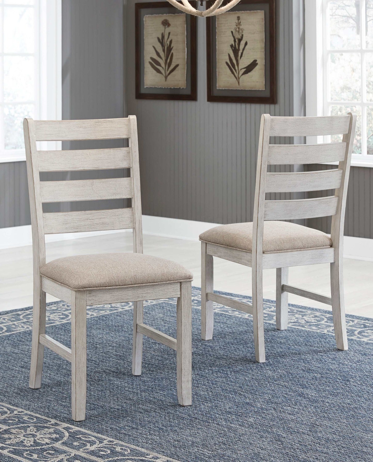 Skempton White/Light Brown Dining Room Set / 5pc