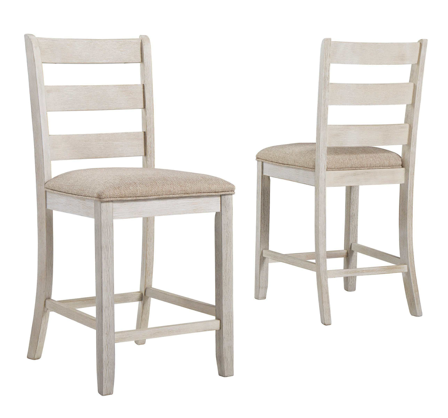 Skempton White/Light Brown Counter Height Bar Stool (Set of 2)