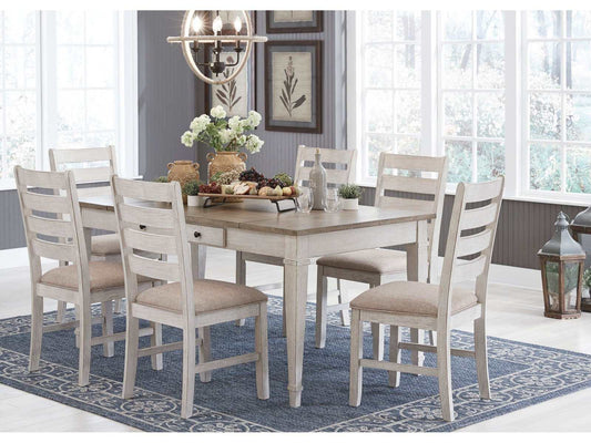 Skempton White/Light Brown Dining Room Set / 7pc