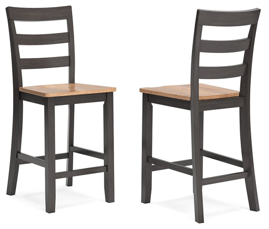 Gesthaven Natural/Brown Counter Height Dining Room Chair (Set of 2)