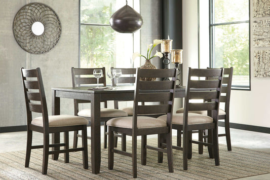 Rokane Brown Dining Room Table & Chairs (Set of 7)