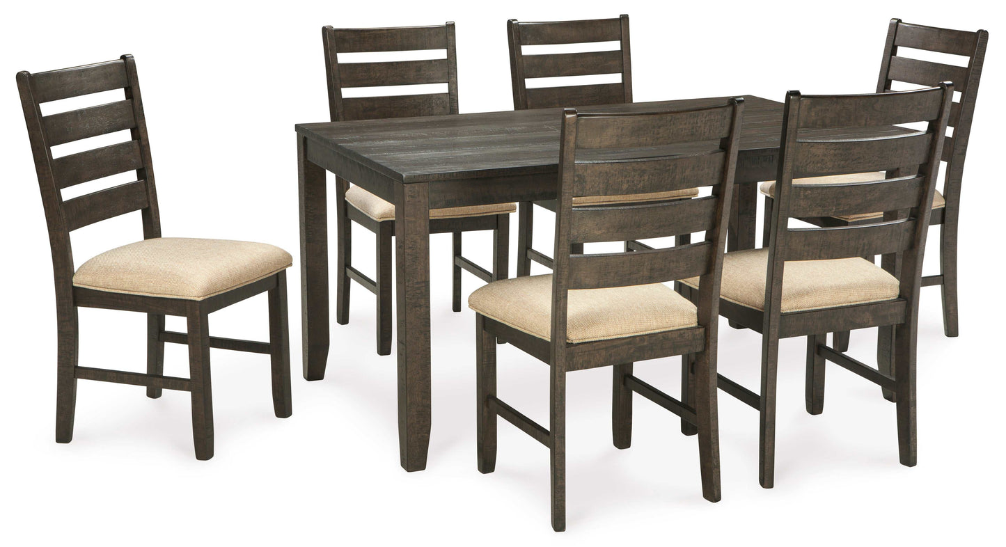 Rokane Brown Dining Room Table & Chairs (Set of 7)