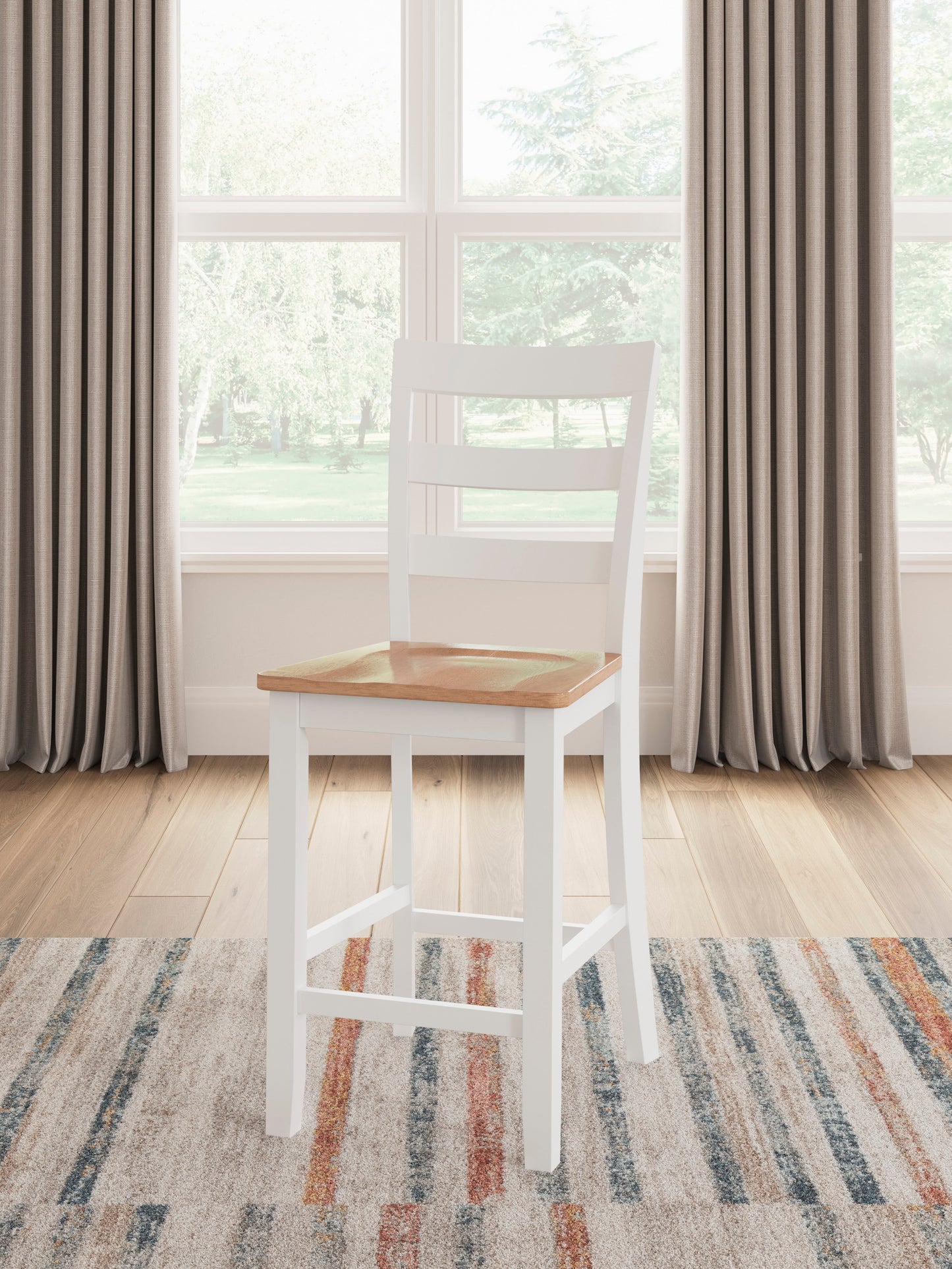 Gesthaven Natural/White Counter Height Dining Room Chair (Set of 2)