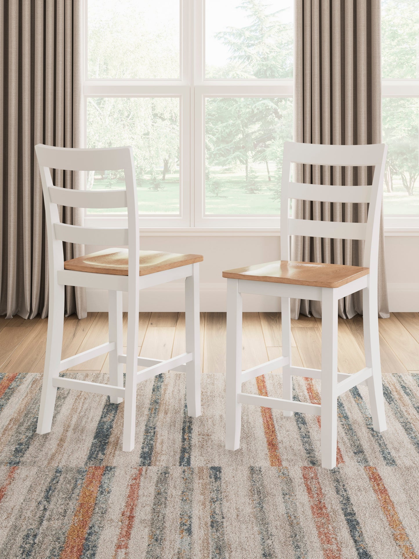 Gesthaven Natural/White Counter Height Dining Room Chair (Set of 2)