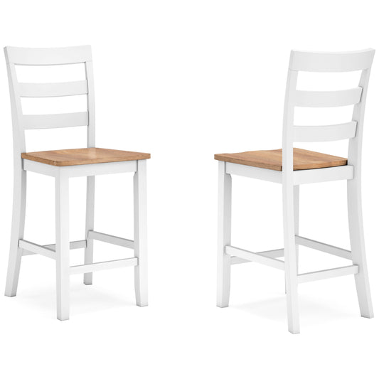 Gesthaven Natural/White Counter Height Dining Room Chair (Set of 2)