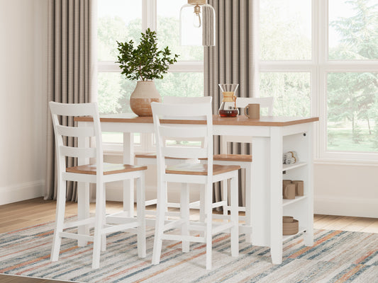 Gesthaven Natural/White Counter Height Dining Table