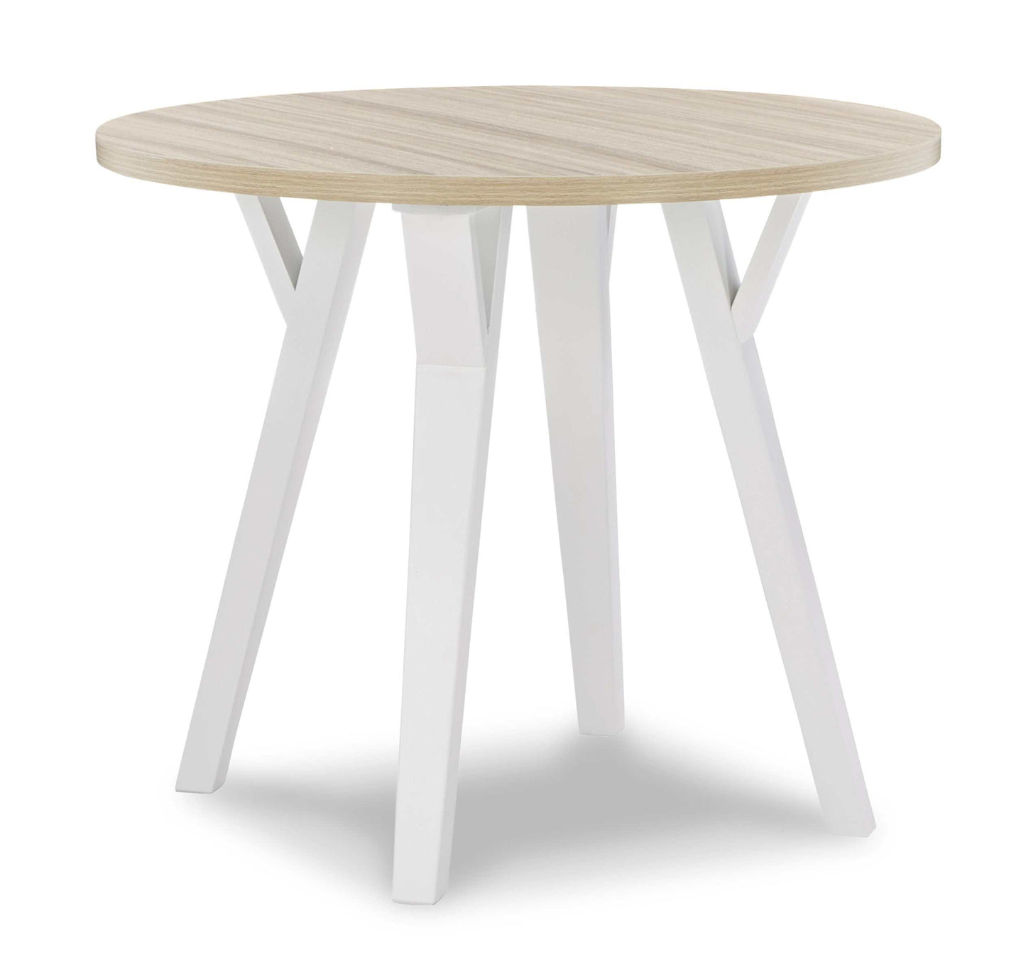 Grannen White & Natural Round Dining Table