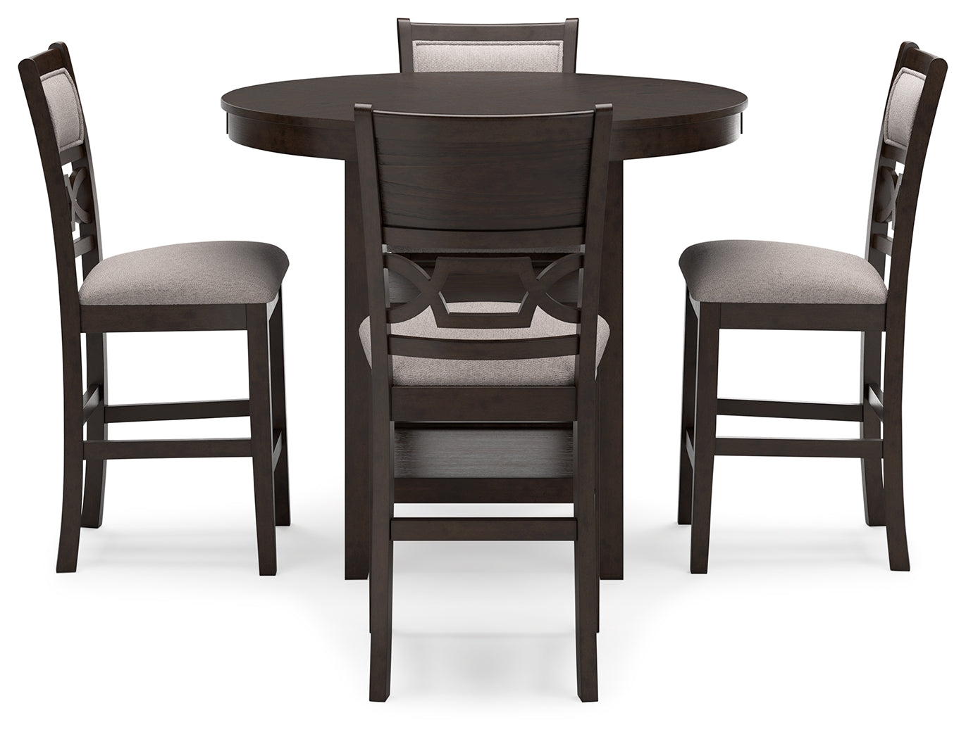 Langwest Brown Counter Height Dining Table and 4 Barstools (Set of 5)