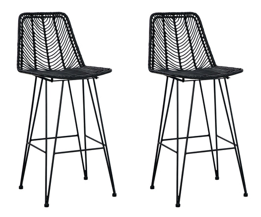 Angentree Black Bar Height Bar Chair (Set of 2)