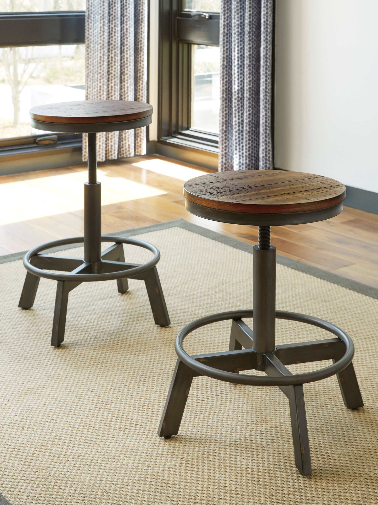 Torjin Brown & Gray Counter Height Bar Stool (Set of 2)