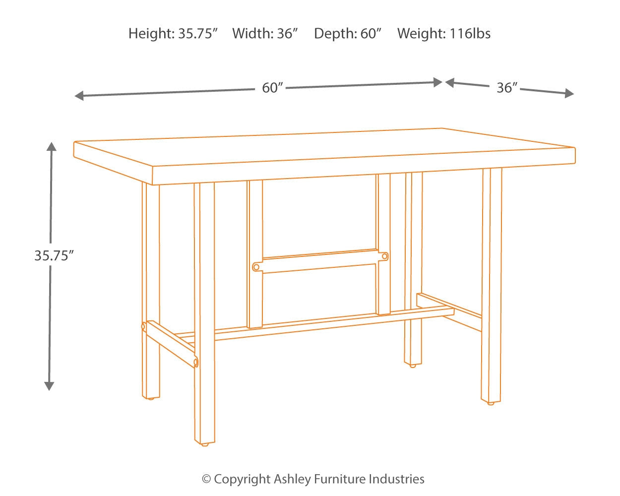 Kavara Medium Brown Counter Height Dining Table and 2 Barstools