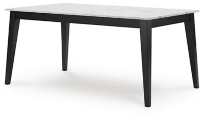 Jettaya Black/White Rectangular Dining Room Table - Ornate Home