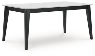 Jettaya Black/White Rectangular Dining Room Table - Ornate Home