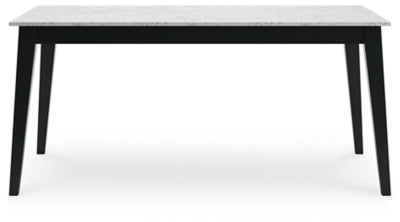 Jettaya Black/White Rectangular Dining Room Table - Ornate Home