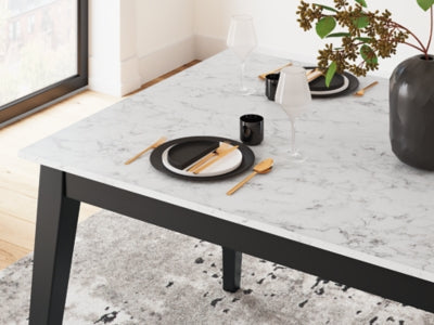 Jettaya Black/White Rectangular Dining Room Table - Ornate Home