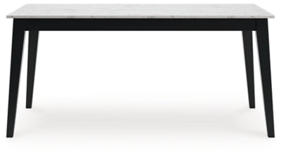 Jettaya Black/White Rectangular Dining Room Table - Ornate Home