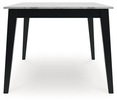 Jettaya Black/White Rectangular Dining Room Table - Ornate Home