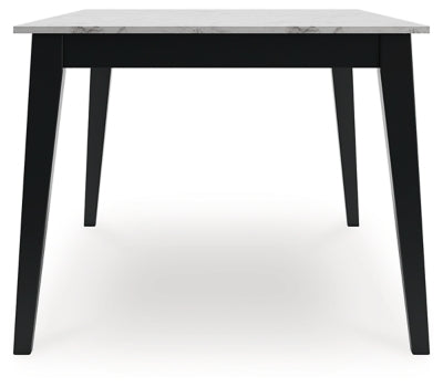 Jettaya Black/White Rectangular Dining Room Table - Ornate Home