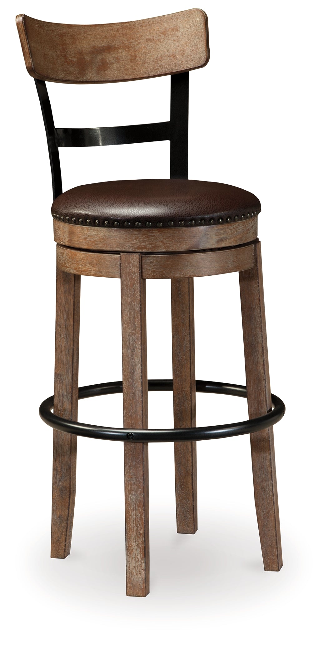 Pinnadel Grayish Brown Bar Height Bar Stool (Set of 2)