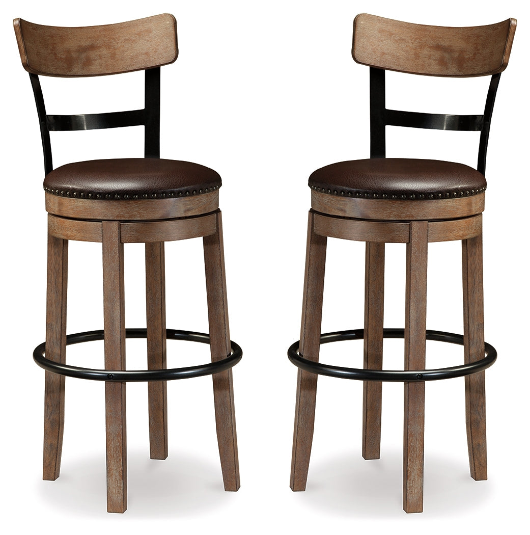 Pinnadel Grayish Brown Bar Height Bar Stool (Set of 2)