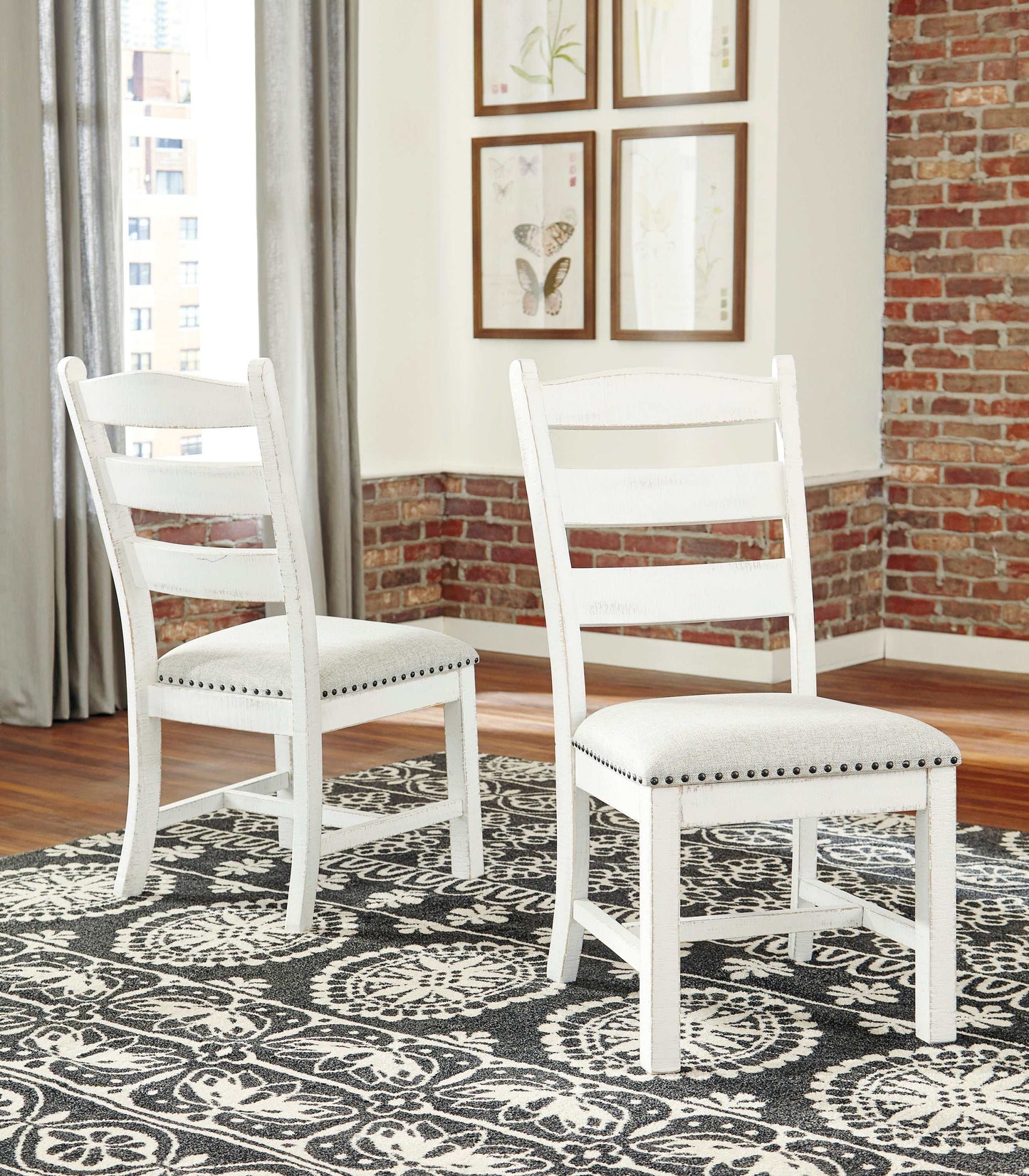 Valebeck Beige & White Dining Side Chair (Set of 2)