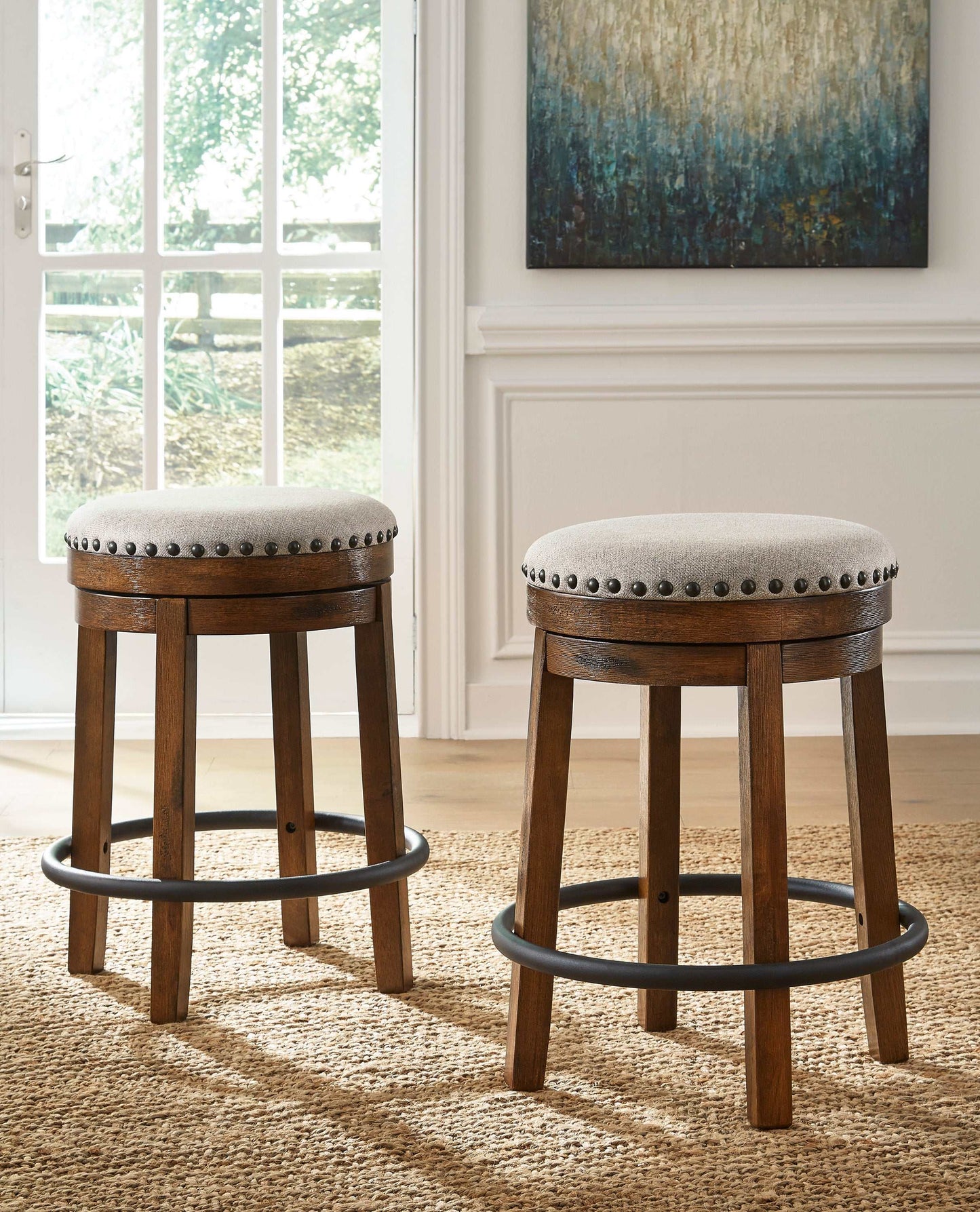 Valebeck Brown & Black Counter Height Stool