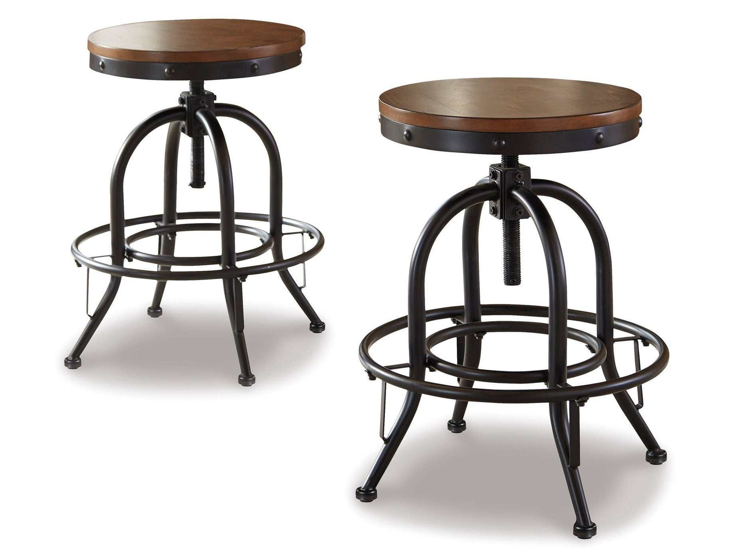 Valebeck Brown & Black Counter Height Bar Stool (Set of 2)