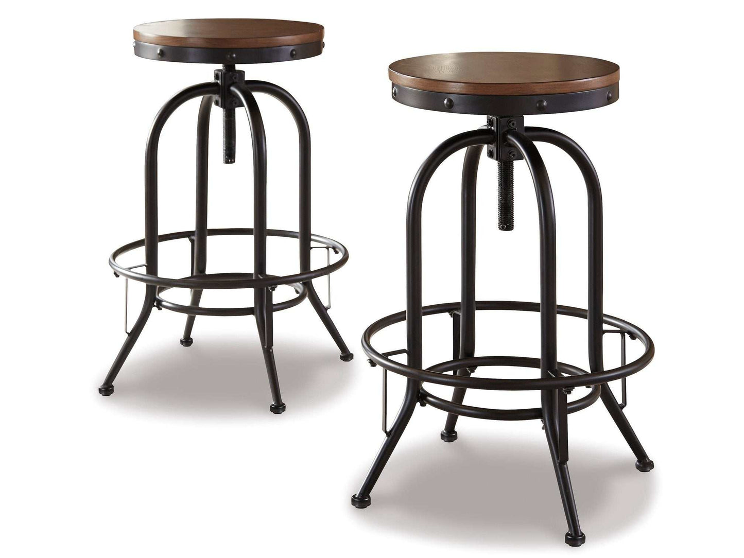 Valebeck Brown & Black Bar Height Bar Stool (Set of 2)