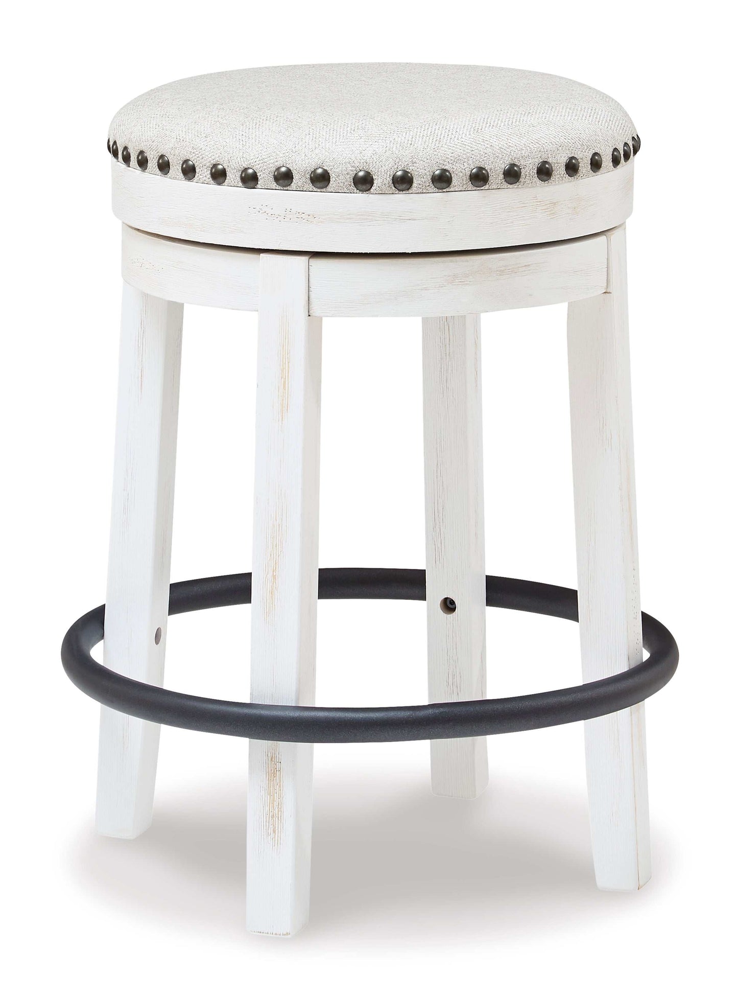 Valebeck White & Black Counter Height Stool