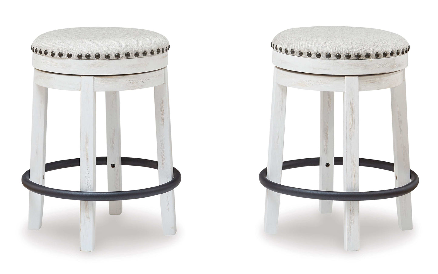 Valebeck White & Black Counter Height Stool