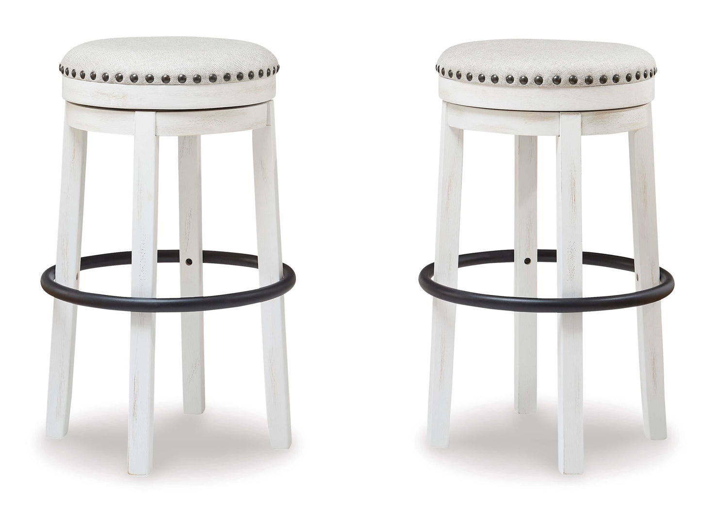 Valebeck White & Black Bar Height Stool