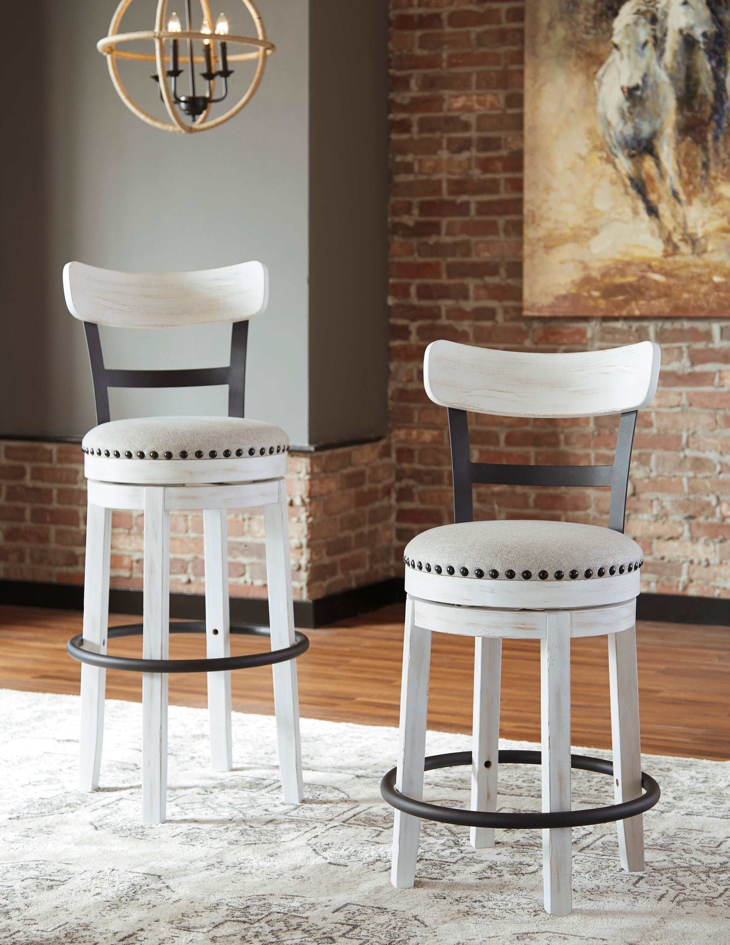 Valebeck White Bar Height Bar Chair