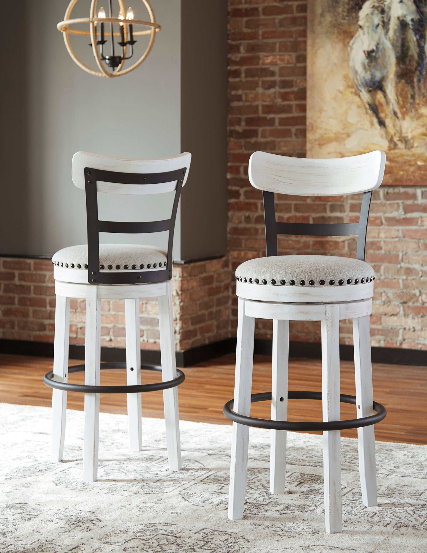 Valebeck White Bar Height Bar Chair