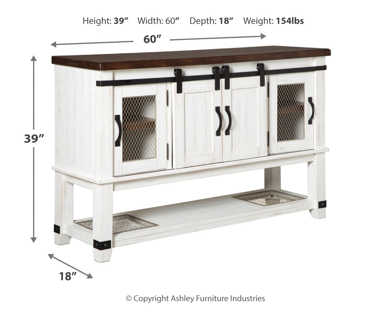 Valebeck Multi Counter Height Dining Table, 4 Barstools and Server