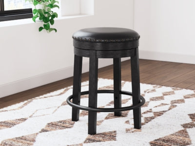 Valebeck Black Swivel Stool - Ornate Home