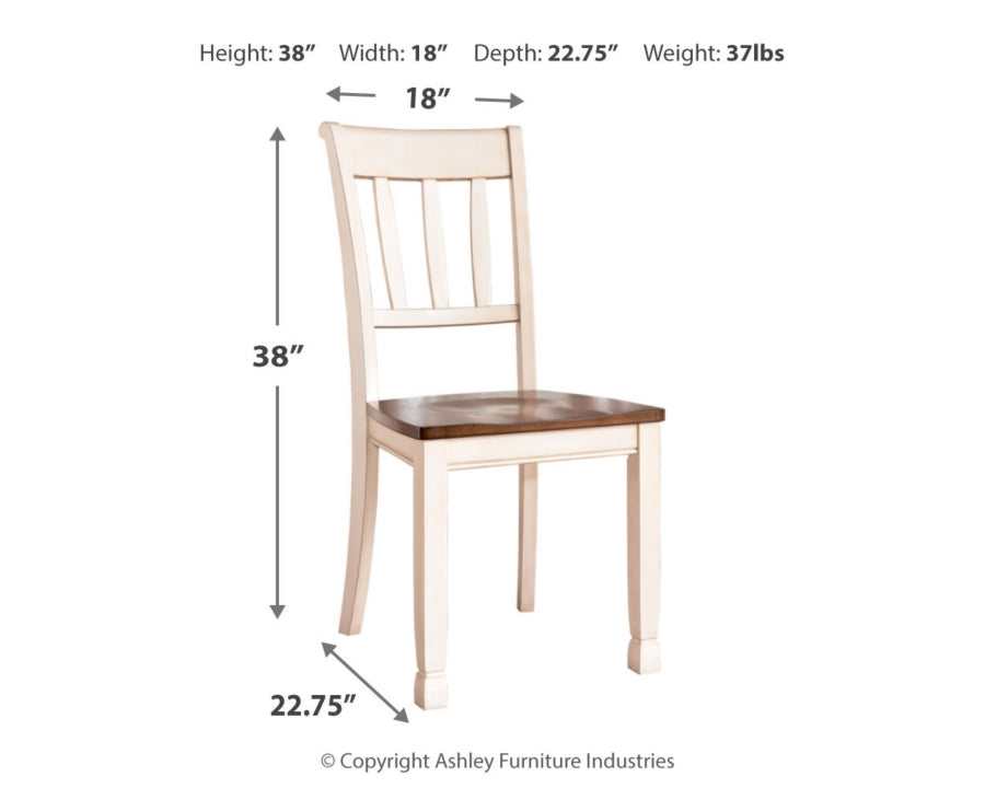 Whitesburg Brown & Cottage White Dining Chair (Set of 2)