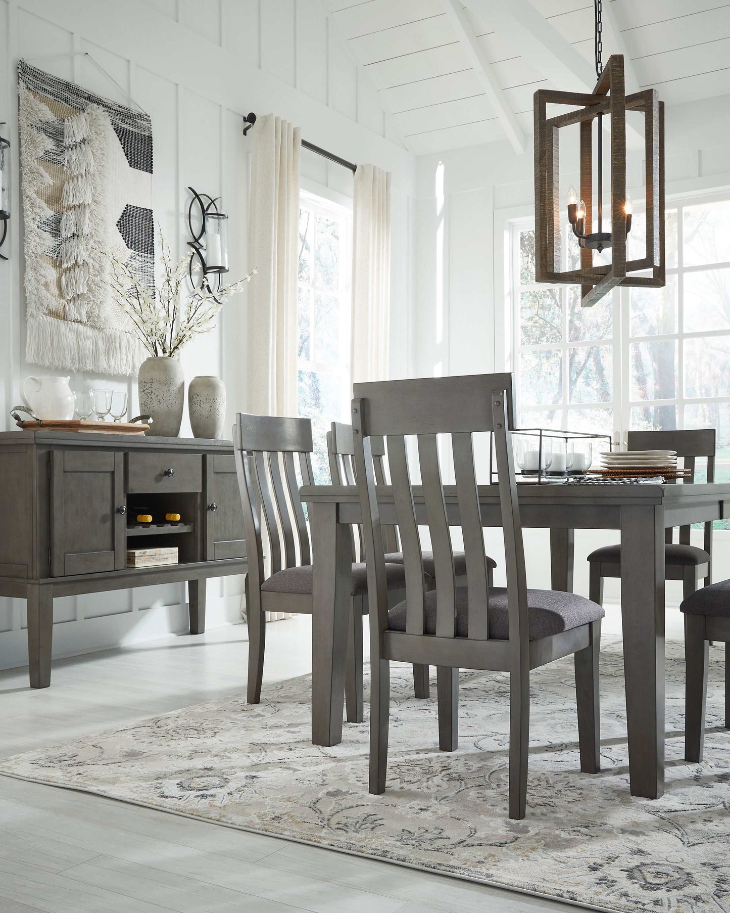 Hallanden Gray Dining Room Set / 7pc