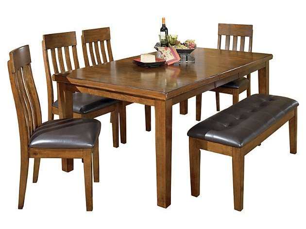 Ralene Medium Brown Dining Room Set with Bench / 6pc