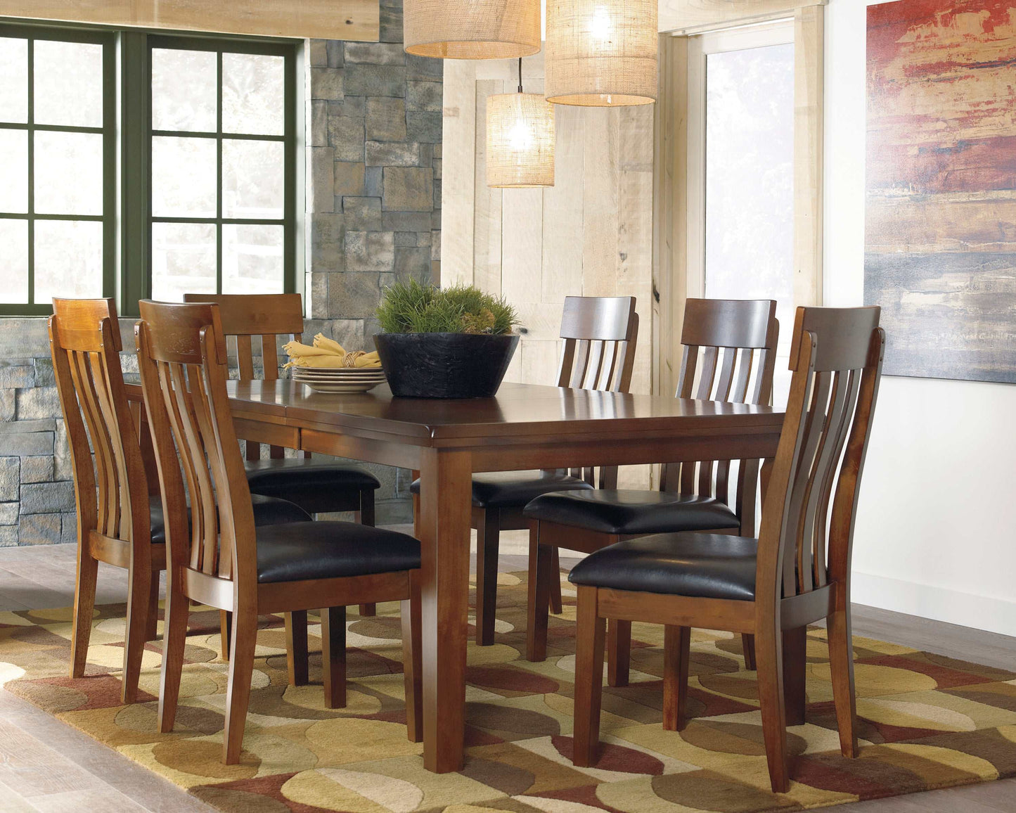 Ralene Medium Brown Dining Room Set / 7pc