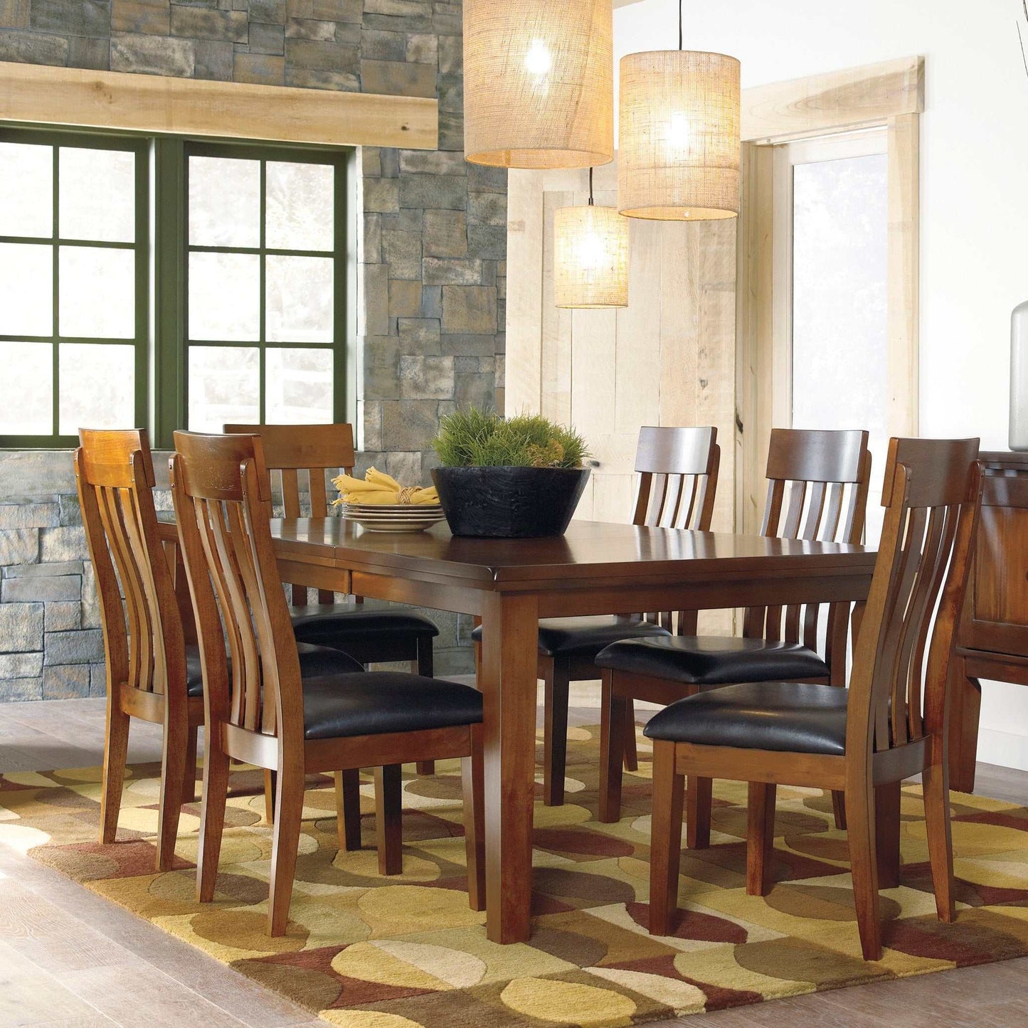 Ralene Medium Brown Dining Room Set / 7pc