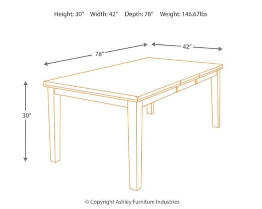 Ralene Medium Brown Dining Table w/ Butterfly Extension