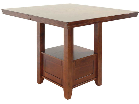 Ralene Medium Brown Counter Height Dining Table w/ Extension Leaf